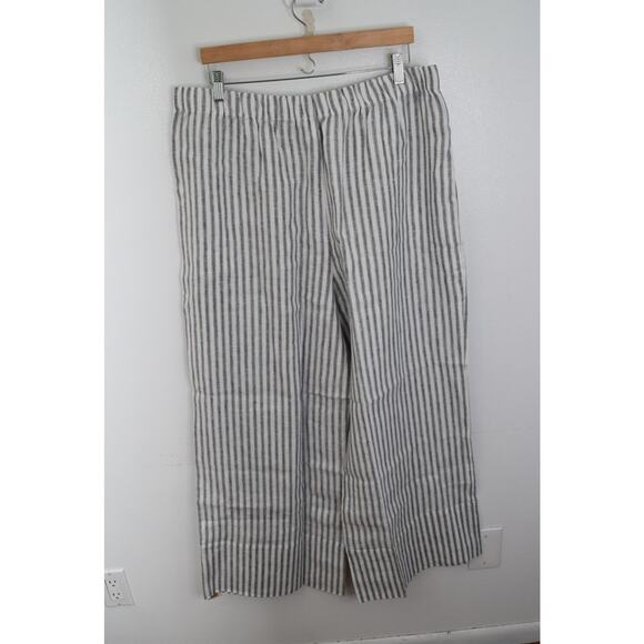NWT Reformation Fernando Linen Wide Leg Pant in Black and white stripe - Picture 2 of 7